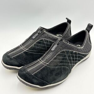 Merrell Lorelei Leather Zip Black Suede Mesh Sneakers Womens 8.5 Hiking Shoes
